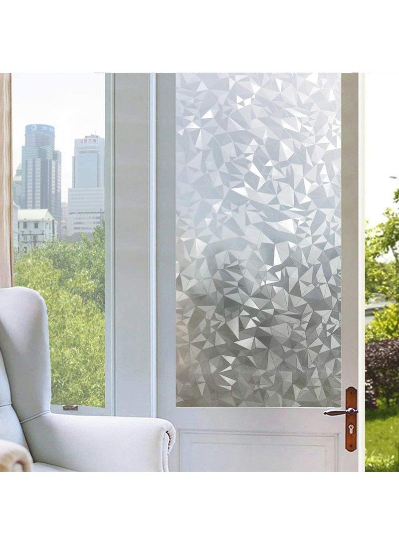 Window Film Decorative Privacy No Glue Geometric Pattern Glass Sticker For Door Home House Ofiice Heat Control Anti UV 90 x 200 cm