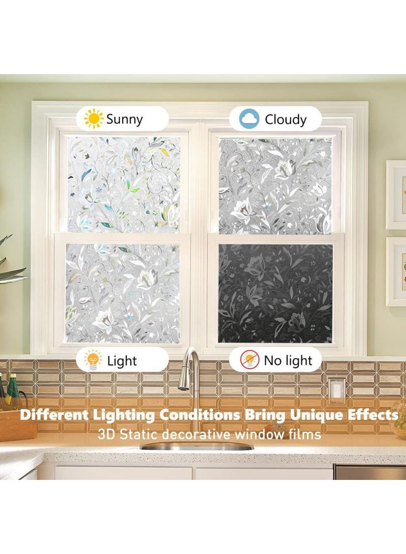 Window Film Decorative Privacy No Glue Glass Sticker For Door Home House Ofiice Heat Control Anti UV 120 x 200 cm