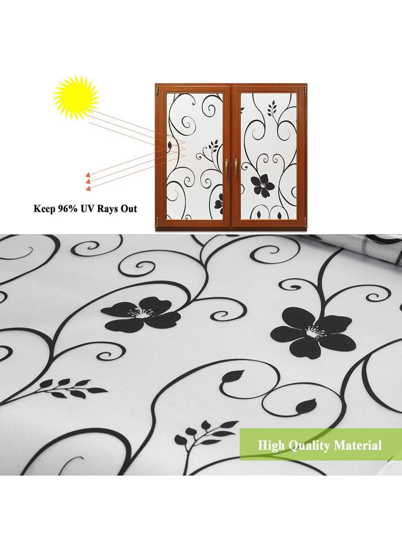 Window Film Decorative Privacy No Glue Glass Sticker For Door Home House Ofiice Heat Control Anti UV 90 x 200 cm