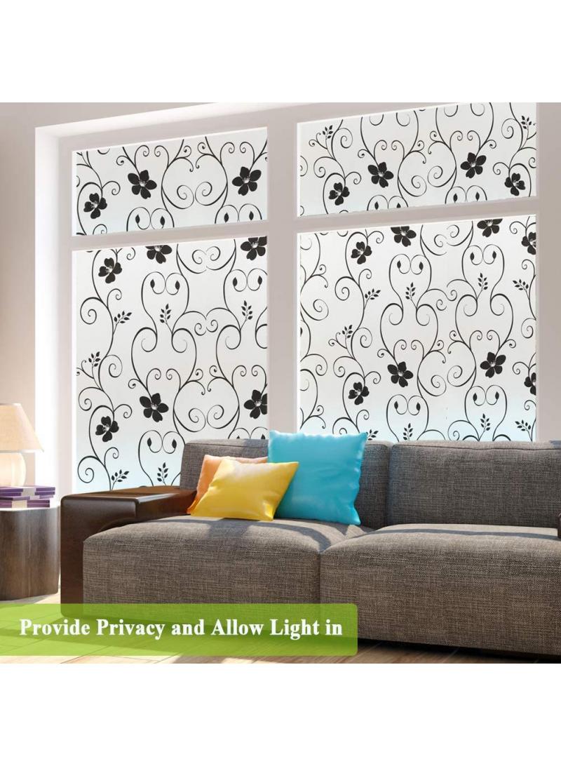 Window Film Decorative Privacy No Glue Glass Sticker For Door Home House Ofiice Heat Control Anti UV 90 x 200 cm