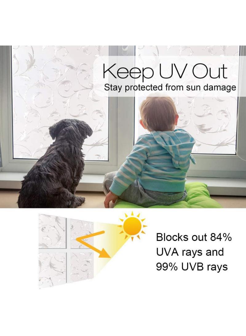 Window Film Decorative Privacy No Glue Glass Sticker For Door Home House Ofiice Heat Control Anti UV 90 x 200 cm