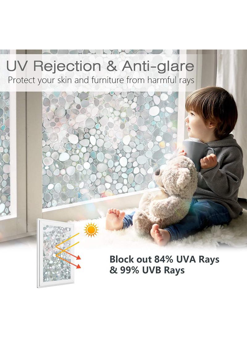 Window Film Decorative Privacy No Glue Glass Sticker For Door Home House Ofiice Heat Control Anti UV 45 x 200 cm