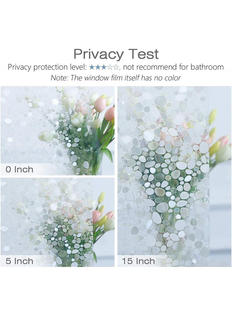 Window Film Decorative Privacy No Glue Glass Sticker For Door Home House Ofiice Heat Control Anti UV 45 x 200 cm