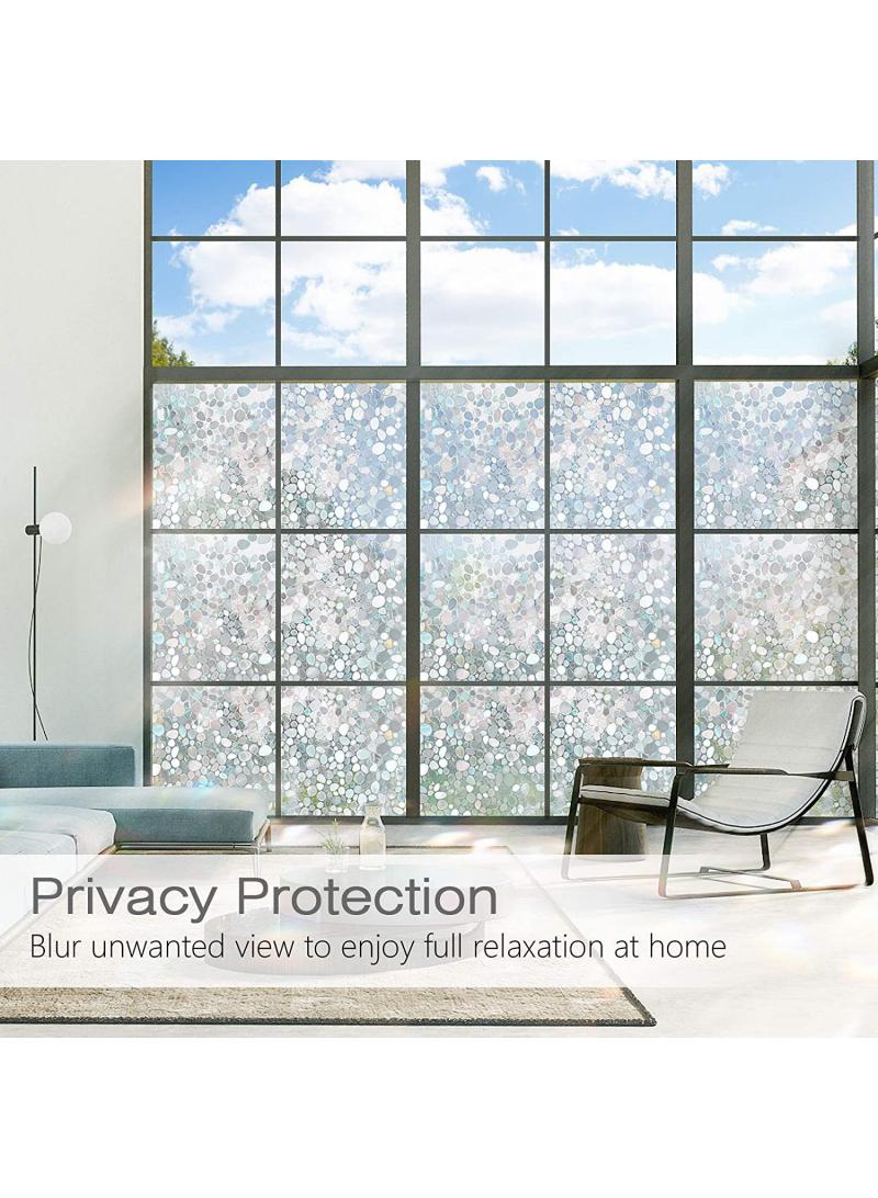 Window Film Decorative Privacy No Glue Glass Sticker For Door Home House Ofiice Heat Control Anti UV 45 x 200 cm