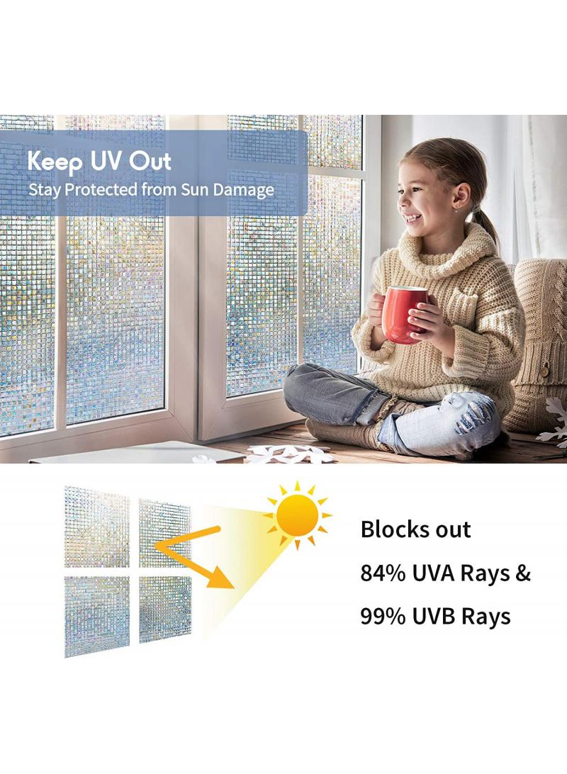 Window Film Decorative Privacy No Glue Glass Sticker For Door Home House Ofiice Heat Control Anti UV 120 x 200 cm