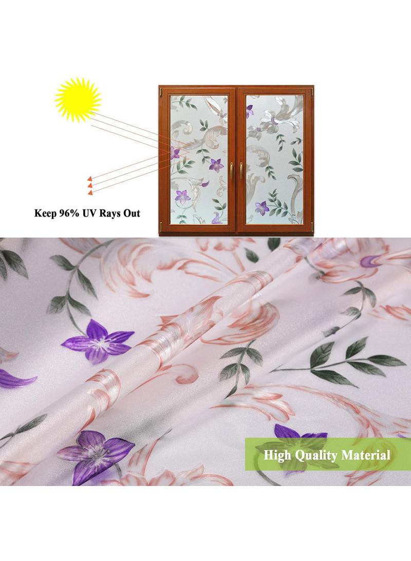 Window Film Decorative Privacy No Glue Glass Sticker For Door Home House Ofiice Heat Control Anti UV 45 x 200 cm