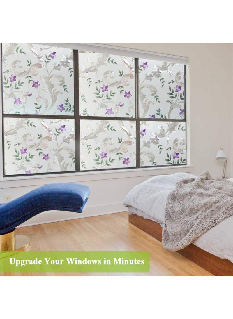 Window Film Decorative Privacy No Glue Glass Sticker For Door Home House Ofiice Heat Control Anti UV 45 x 200 cm