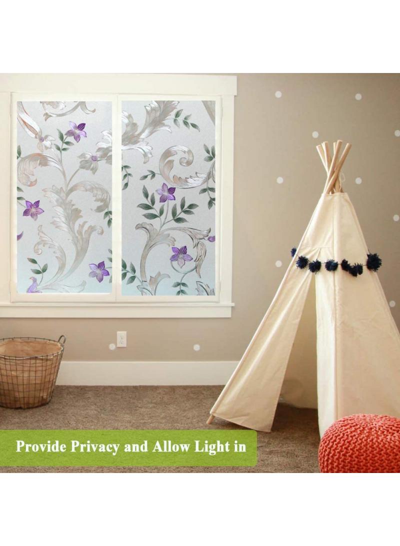 Window Film Decorative Privacy No Glue Glass Sticker For Door Home House Ofiice Heat Control Anti UV 45 x 200 cm