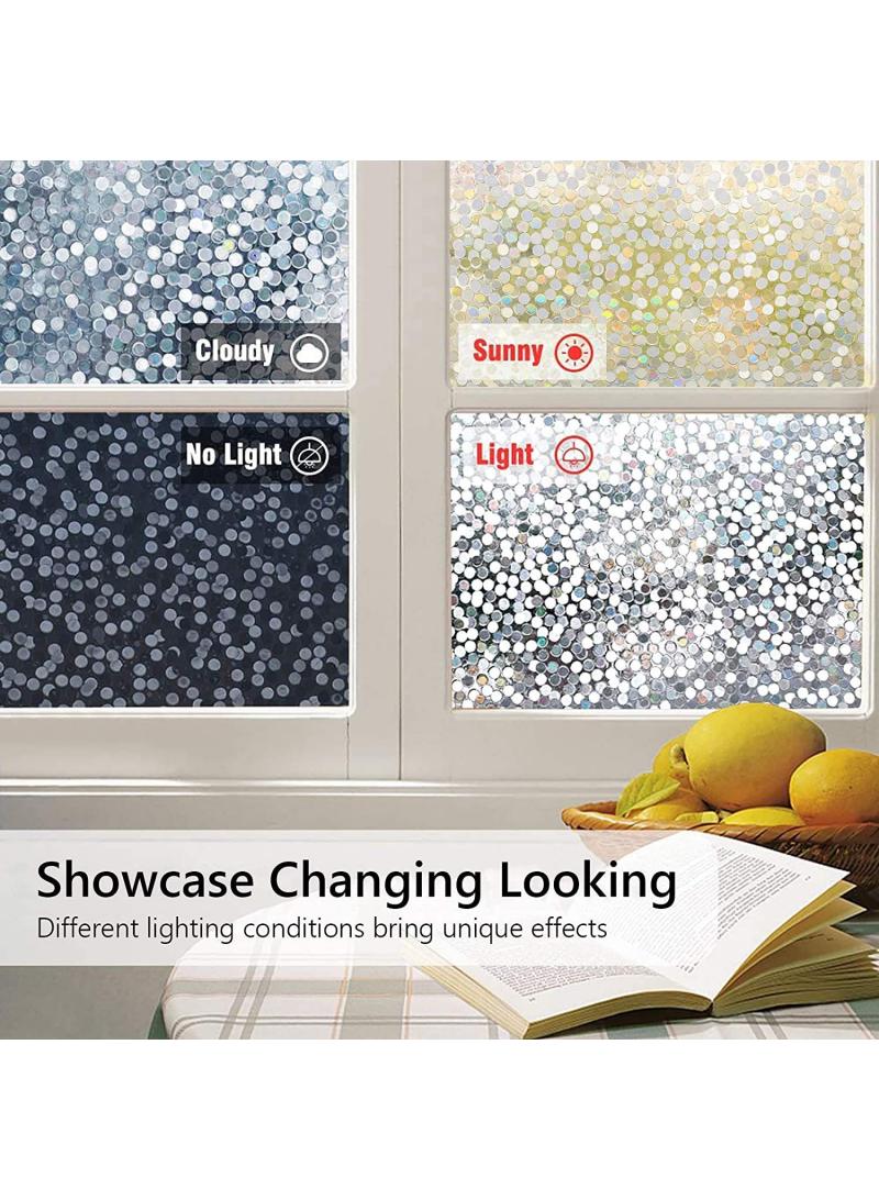 Window Film Decorative Privacy No Glue Glass Sticker For Door Home House Ofiice Heat Control Anti UV 60 x 200 cm