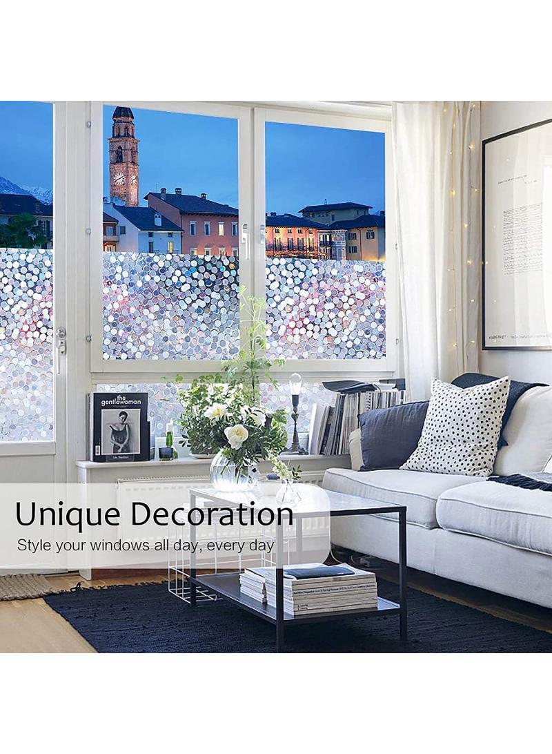 Window Film Decorative Privacy No Glue Glass Sticker For Door Home House Ofiice Heat Control Anti UV 60 x 200 cm