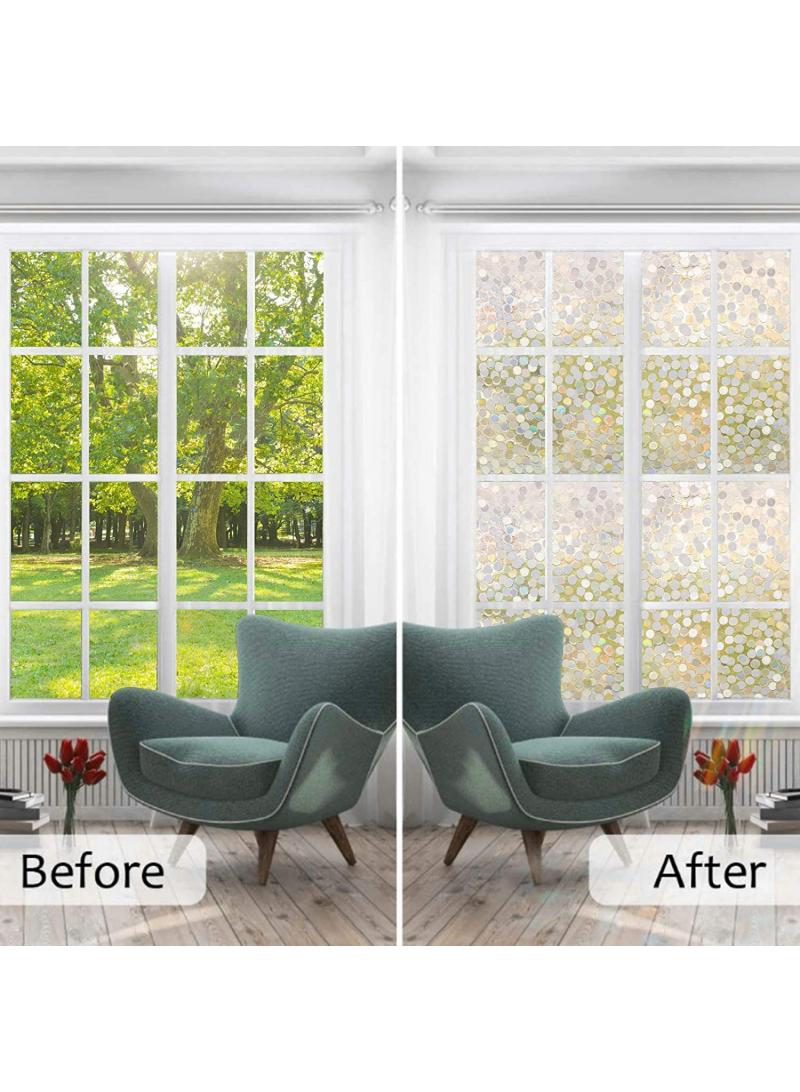 Window Film Decorative Privacy No Glue Glass Sticker For Door Home House Ofiice Heat Control Anti UV 60 x 200 cm