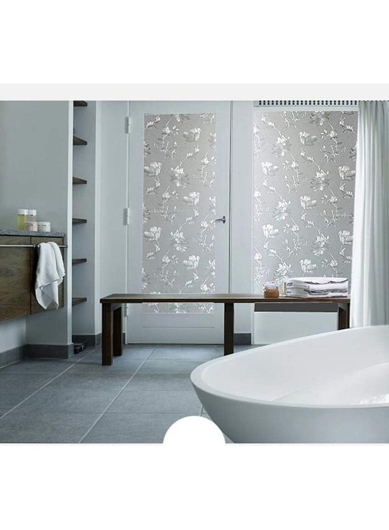 Privacy Window Films, Self Adhesive Frosted Opaque Glass Film, for Bathroom Door, Decorative Stickers, UV Blocking Heat Control Coverings, Home Office, Front Door(45 * 200cm)