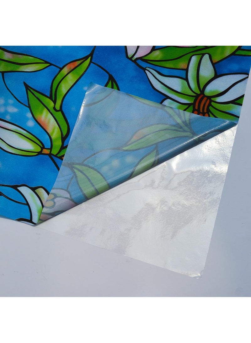 PVC Colored Lily Electrostatic Glass Sticker For Windows Adhesive Free And Removable Painted Glass Sticker Privacy Window Films