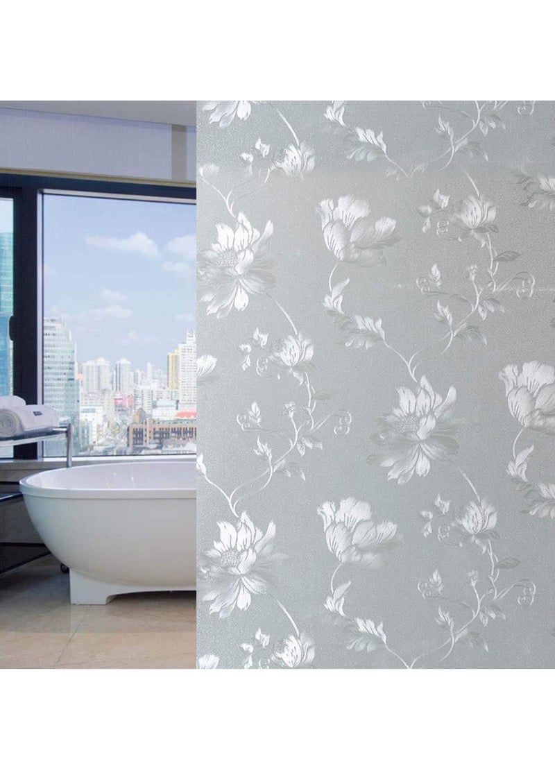 Privacy Window Films, Self Adhesive Privacy Frosted Opaque Glass Window Film, for Bathroom Door, Decorative Stickers, UV Blocking Heat Control Coverings, Home Office, Front Door(45 * 200cm)