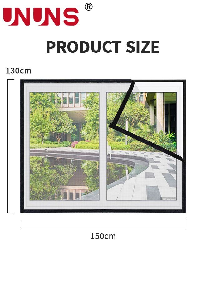 Window Screen,DIY Insect Mesh Screen Protector Kit With Velcro,Anti Mosquito Bug Insect Fly Window Screen Mesh Net,150x130cm