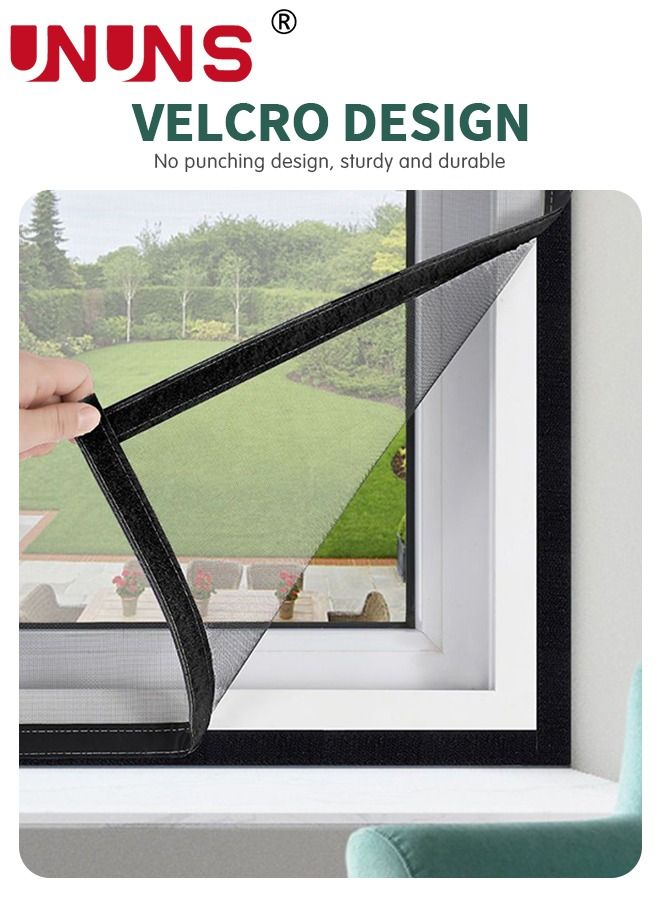 Window Screen,DIY Insect Mesh Screen Protector Kit With Velcro,Anti Mosquito Bug Insect Fly Window Screen Mesh Net,150x130cm