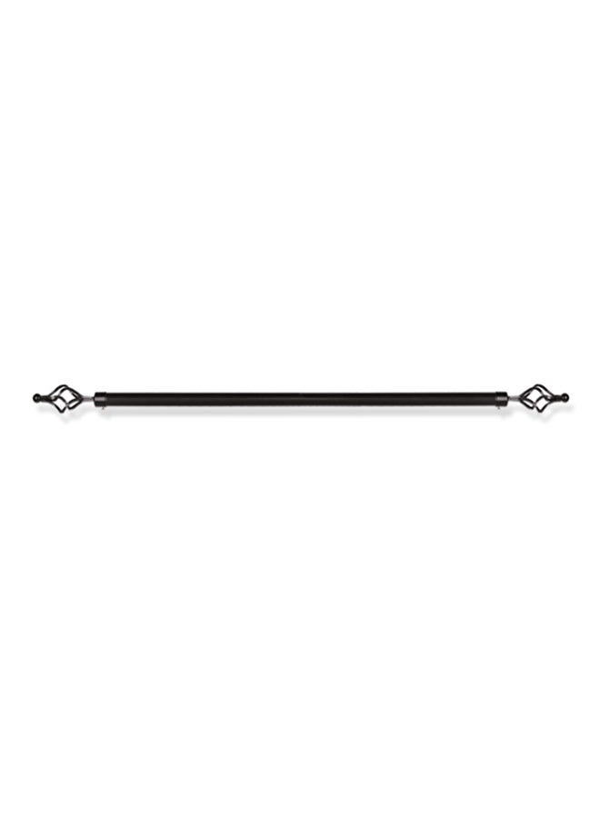 Double Bar Curtain Rod Black 200cm