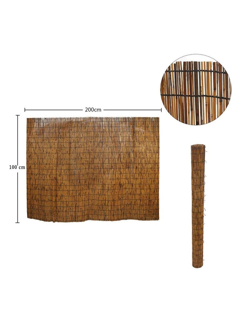 Bamboo Blind with Roller Accessories Bamboo Window Curtain Natural Window Hanging Bamboo Blind Beige 120x200cm