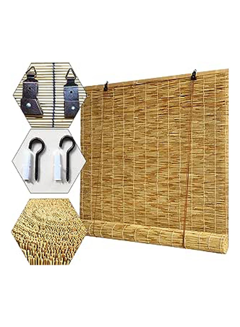 Bamboo Blind with Roller Accessories Natural Reed Bamboo Window Curtain with Hanging Rop Bamboo Roll Up Shaded Reed Curtain For Home Office Window Balcony