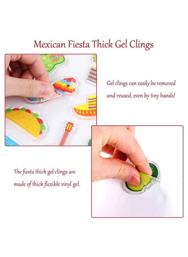 20 Pcs Mexican Fiesta Thick Gel Cling Cinco De Mayo Window Gel Clings Decals Stickers For Kids Home Classroom Nursery Fiesta Party Supplies Decorations Removable And Reusable Sombrero Taco Clings