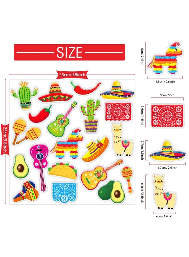 20 Pcs Mexican Fiesta Thick Gel Cling Cinco De Mayo Window Gel Clings Decals Stickers For Kids Home Classroom Nursery Fiesta Party Supplies Decorations Removable And Reusable Sombrero Taco Clings