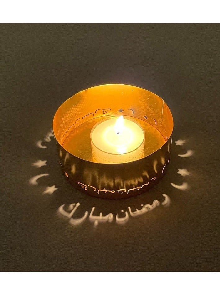 4 Pieces Projection Candle Holder Candle Holder Home Decoration Holiday Decoration The Auspicious Celebration Of Ramadan In Arabic