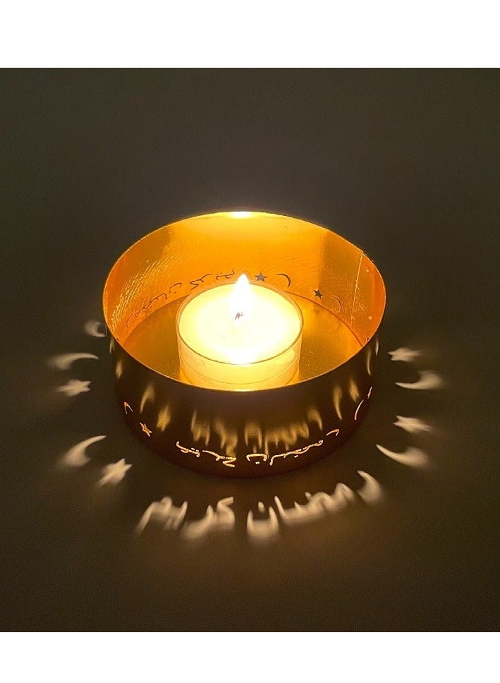 4 Pieces Projection Candle Holder Candle Holder Home Decoration Holiday Decoration The Auspicious of Ramadan in Arabic