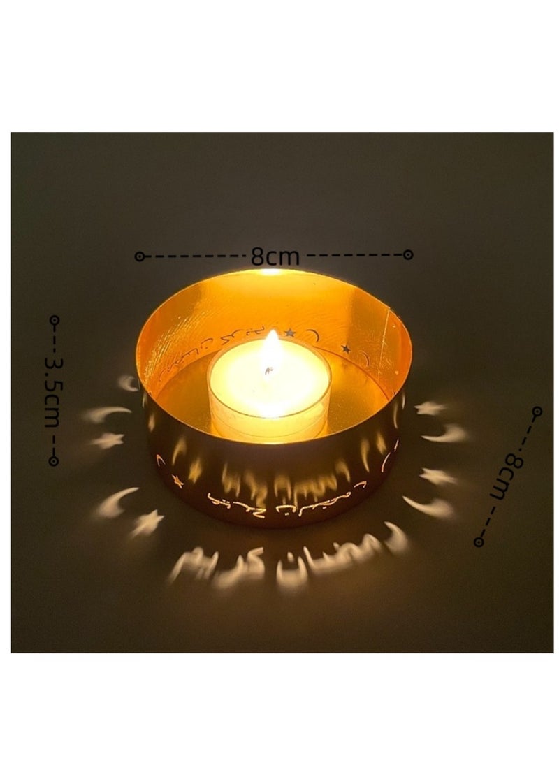 4 Pieces Projection Candle Holder Candle Holder Home Decoration Holiday Decoration The Auspicious of Ramadan in Arabic