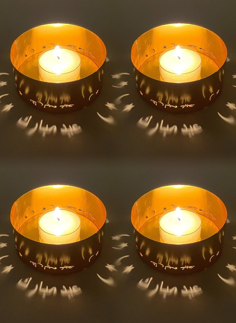 4 Pieces Projection Candle Holder Candle Holder Home Decoration Holiday Decoration Arabic Festival Celebration