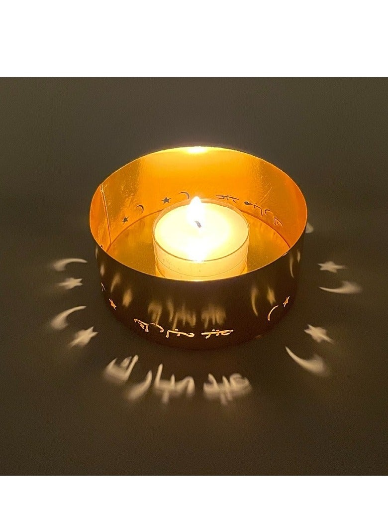 4 Pieces Projection Candle Holder Candle Holder Home Decoration Holiday Decoration Arabic Festival Celebration