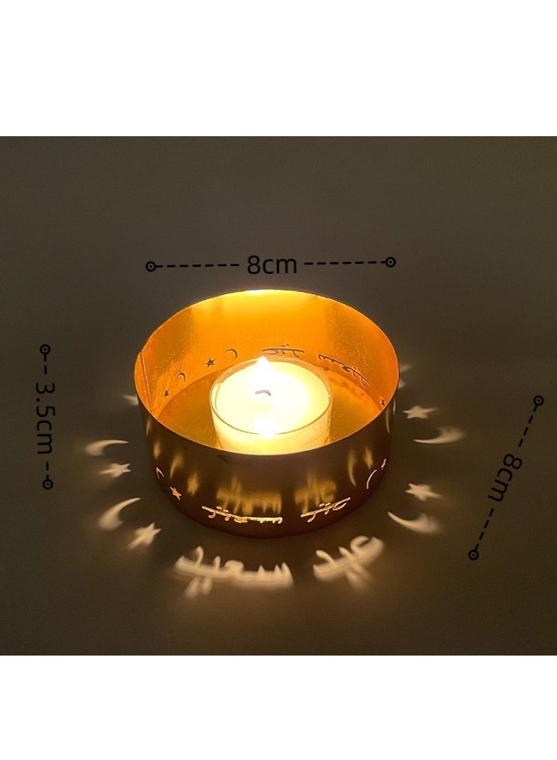 4 Pieces Projection Candle Holder Candle Holder Home Decoration Holiday Decoration Arabic Happy Holidays