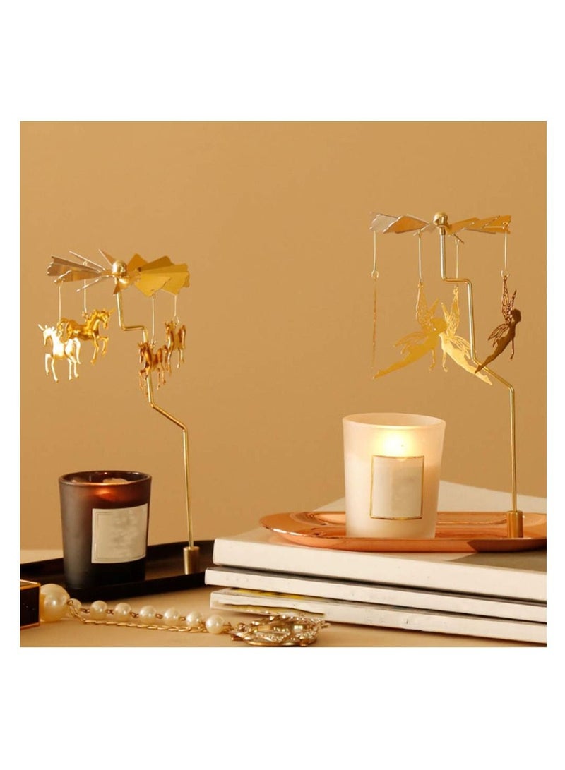 SYOSI, Rotary Candle Holder, Fairy Rotating Holder with Tray Table Centerpieces for Decorating Wedding Party