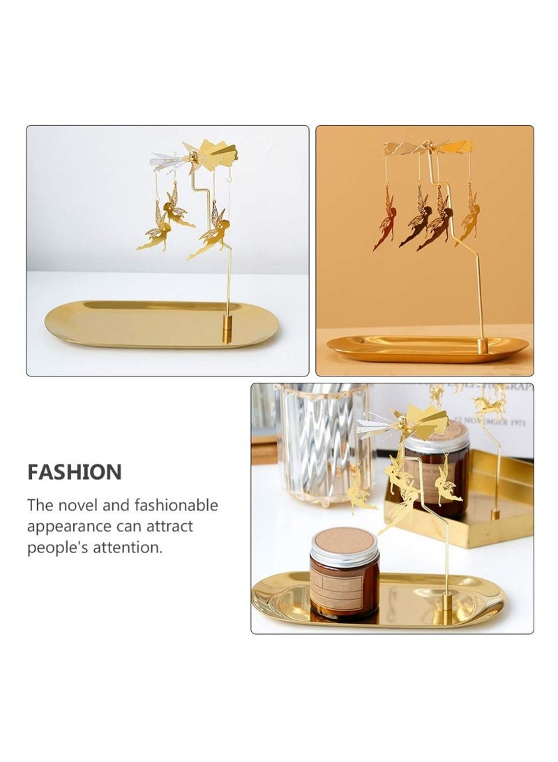 SYOSI, Rotary Candle Holder, Fairy Rotating Holder with Tray Table Centerpieces for Decorating Wedding Party