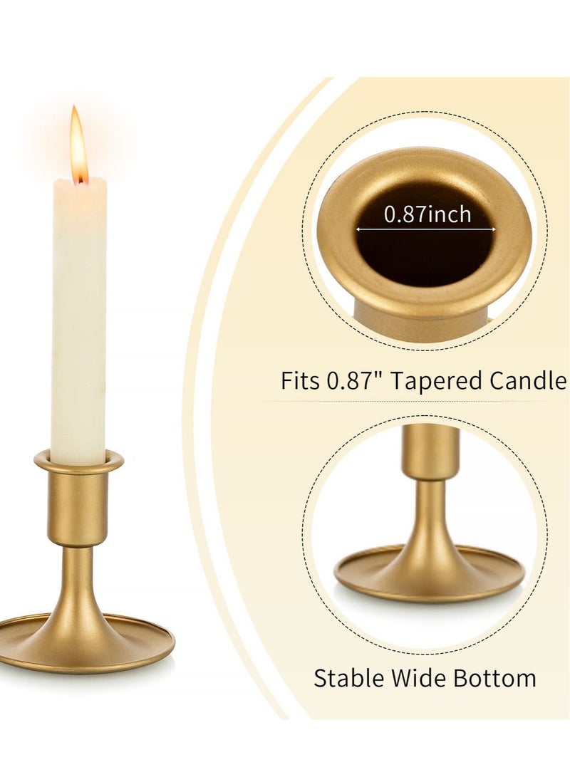 2 PCS Gold Taper Candle Holder, Candlestick Holders, Suitable for Table Centerpiece, Wedding Reception, or Home Decor