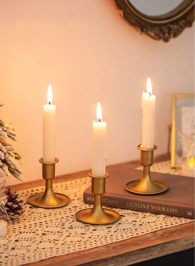 2 PCS Gold Taper Candle Holder, Candlestick Holders, Suitable for Table Centerpiece, Wedding Reception, or Home Decor