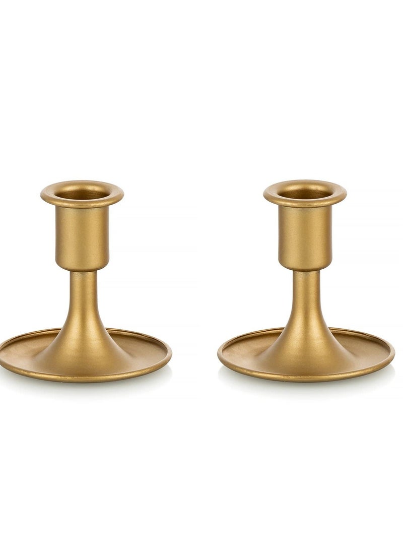 2 PCS Gold Taper Candle Holder, Candlestick Holders, Suitable for Table Centerpiece, Wedding Reception, or Home Decor