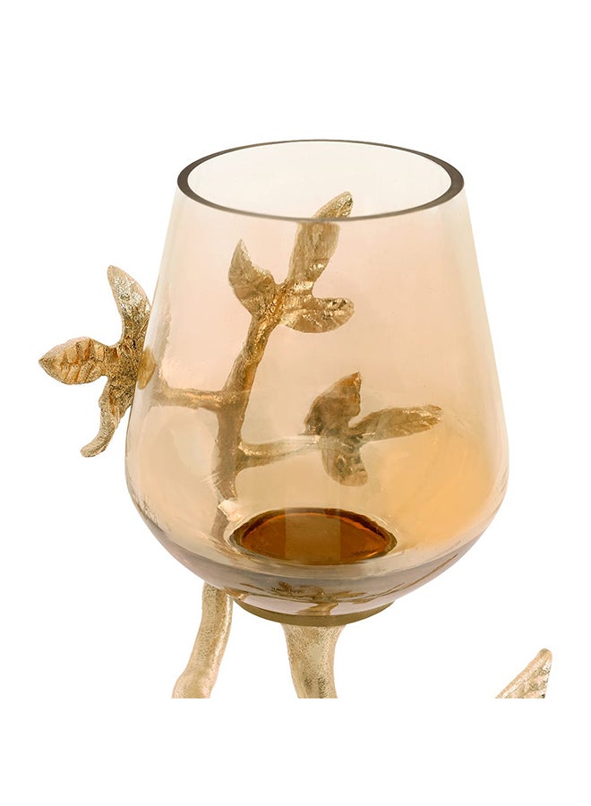 Mural Votive Candle Holder, Gold - 12x43 cm