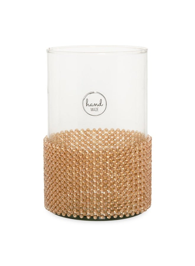 Maha Crystal Candle Holder, Brown - 15X25 Cm