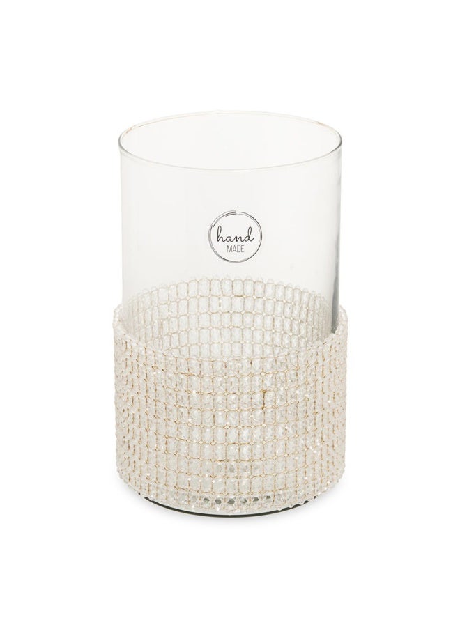 Maha Crystal Candle Holder, Clear - 15X25 Cm