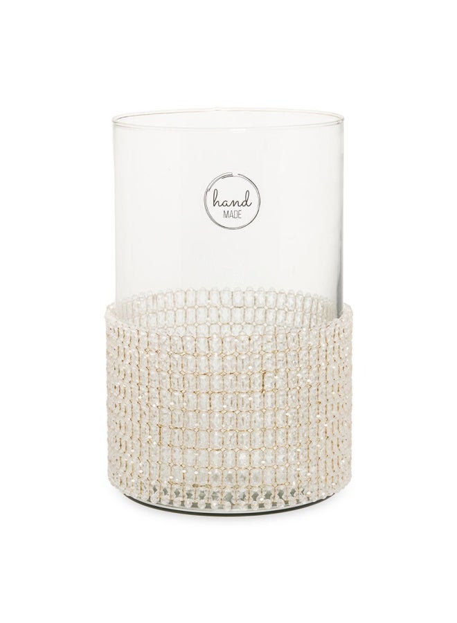 Maha Crystal Candle Holder, Clear - 15X25 Cm