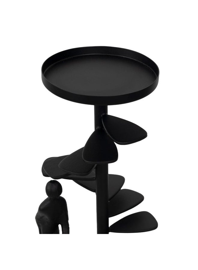 Troe Pillar Candle Holder, Black - 12.5X55 Cm