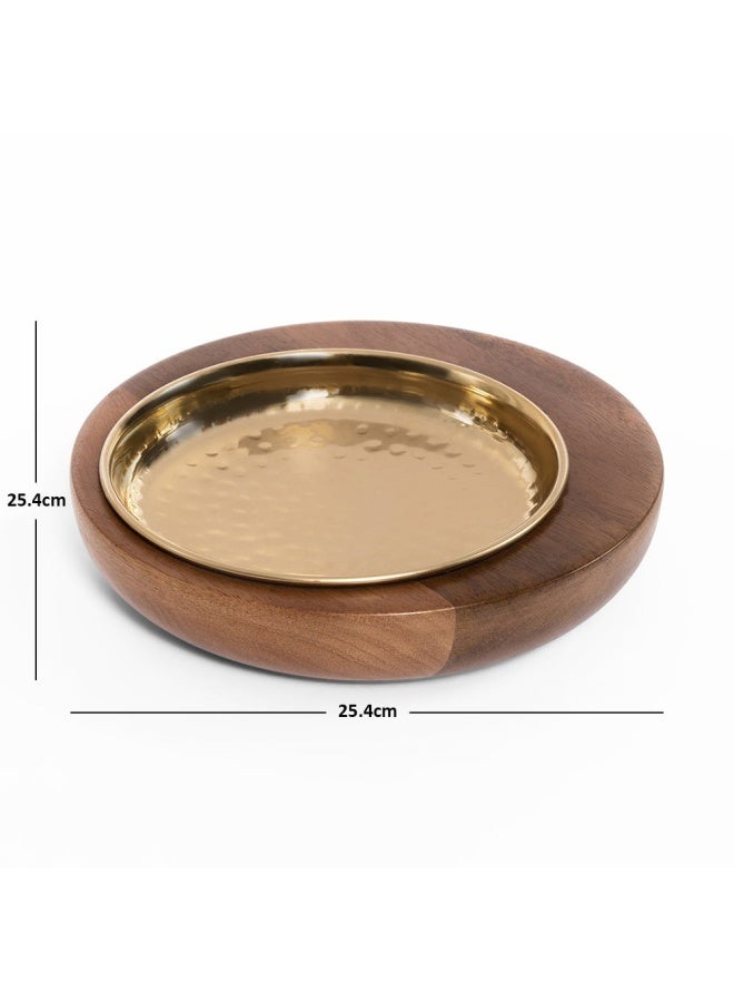 Mado Candle Holder, Brown & Gold - 25.4Cm