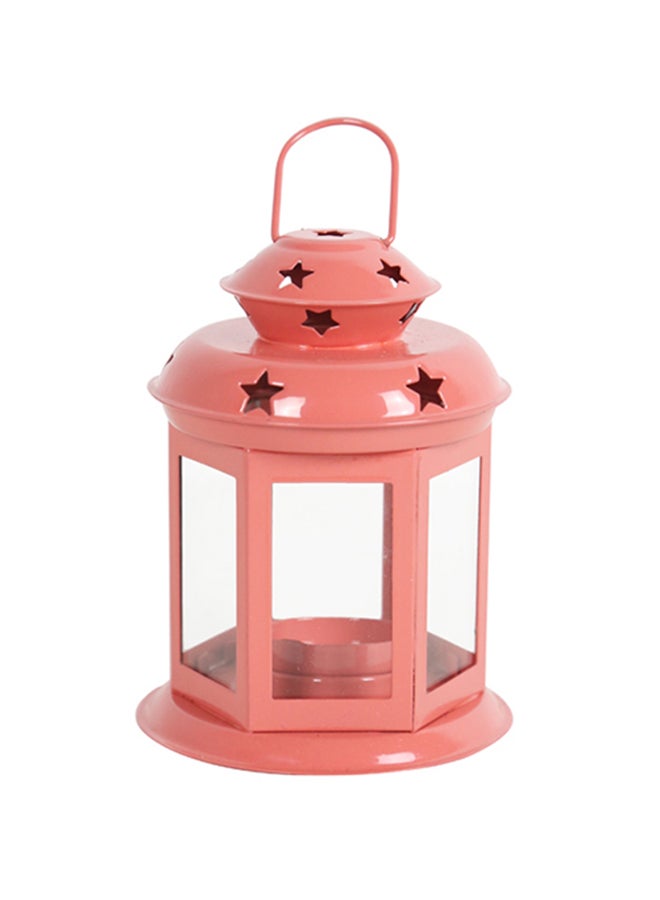 Ramadan Lantern With Glass Pink 9 x 15cm