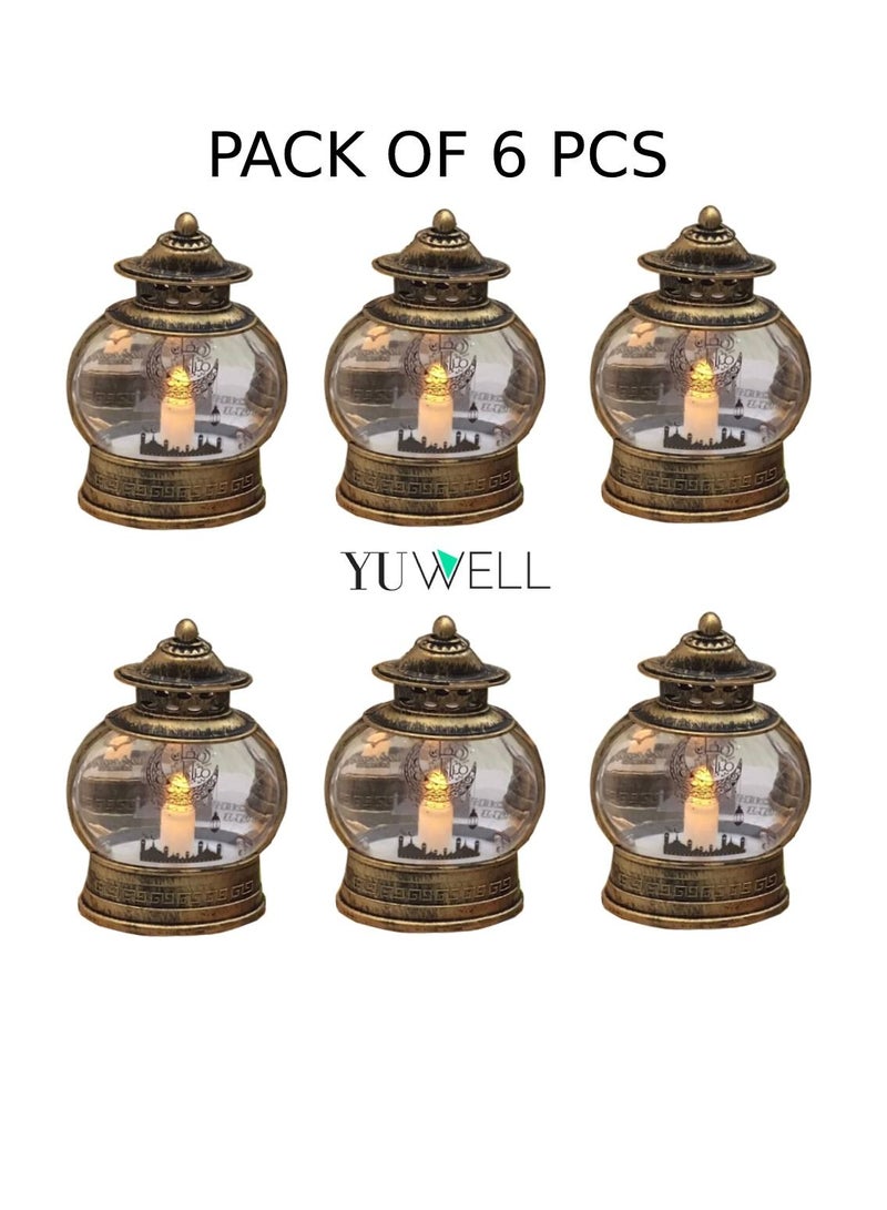 Pack Of 6 Pcs Eid And Ramadan LED Lantern Light For Indoor And Outdoor Decorations