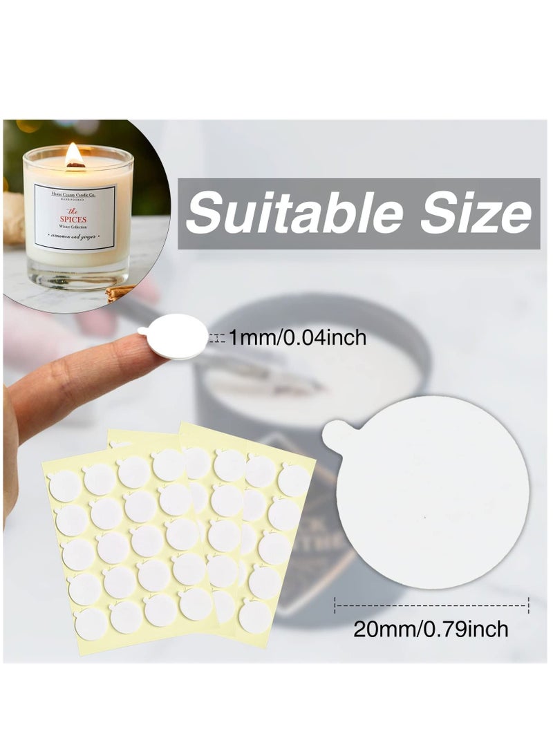 240PCS Candle Wick Stickers, Heat Resistance Double-Sided Stickers with Tail Design, Adhere Steady in Hot Wax Stickers for DIY Candle Making