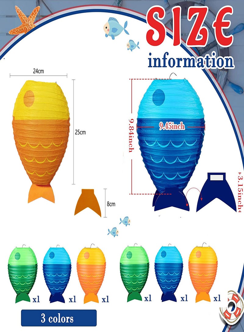 Fish Shaped Hanging Lantern 6Pcs 12