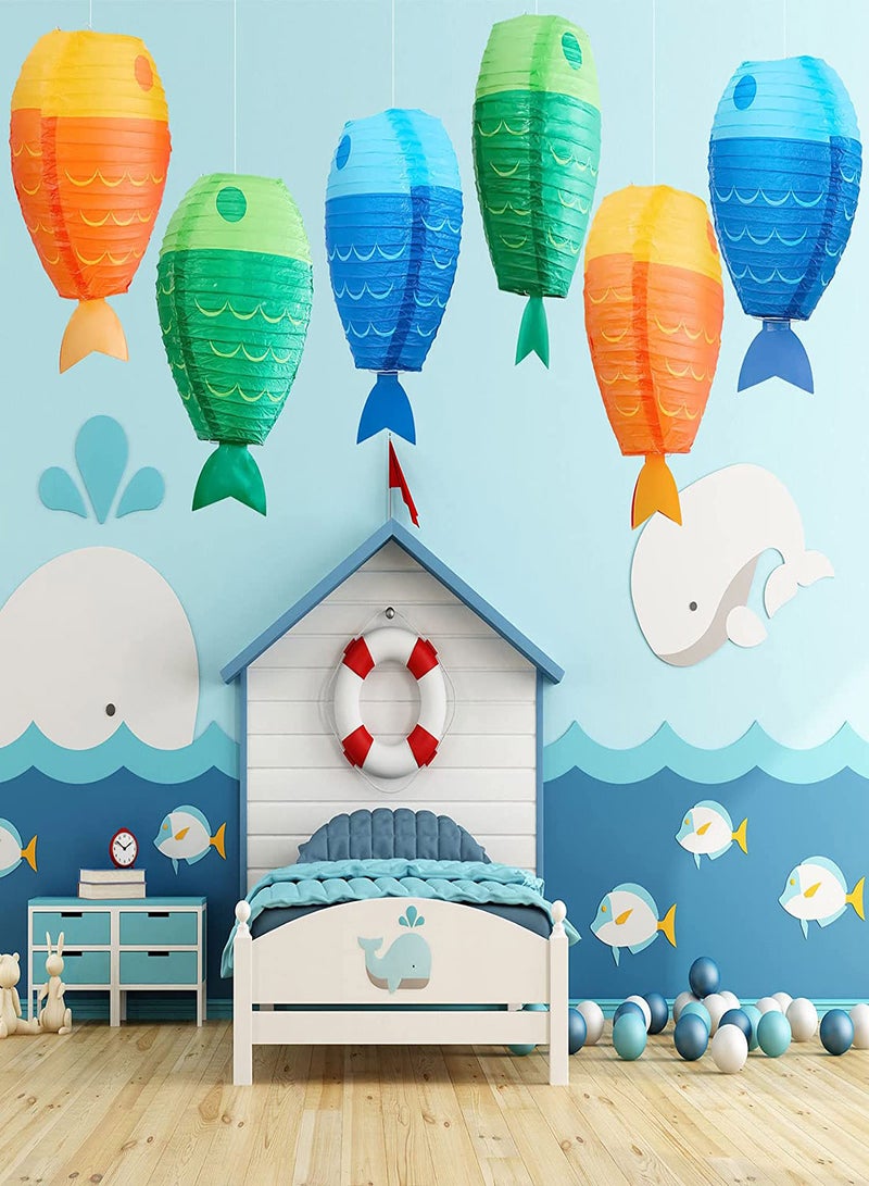 Fish Shaped Hanging Lantern 6Pcs 12