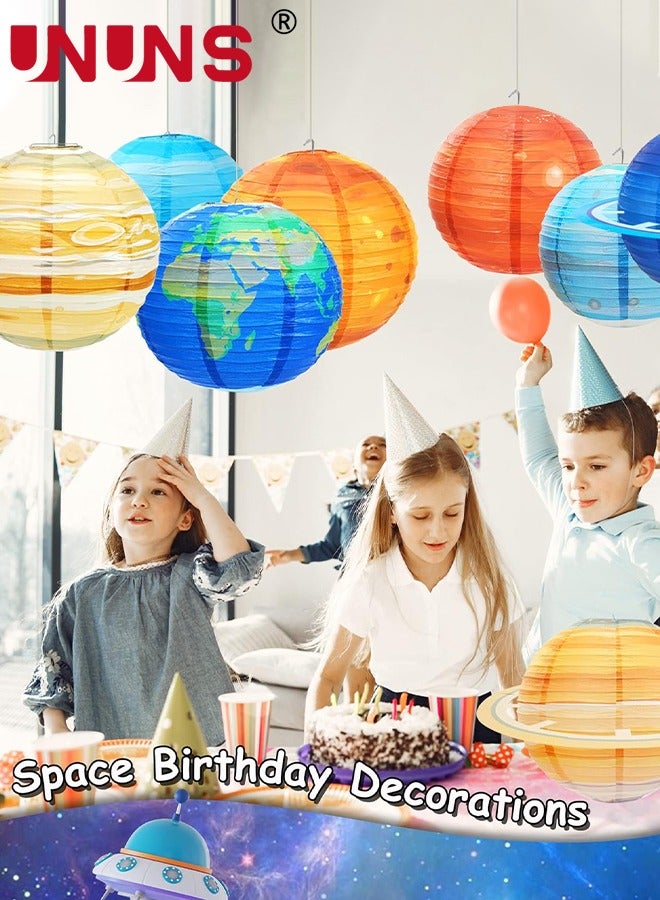 Paper Lanterns,8PCS Space Paper Lanterns,Hanging Space Lanterns Solar System For Kids Outer Party Supplies Home Decor Birthday Decorations
