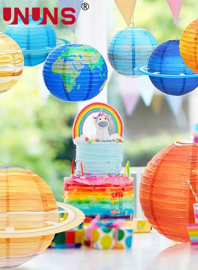 Paper Lanterns,8PCS Space Paper Lanterns,Hanging Space Lanterns Solar System For Kids Outer Party Supplies Home Decor Birthday Decorations