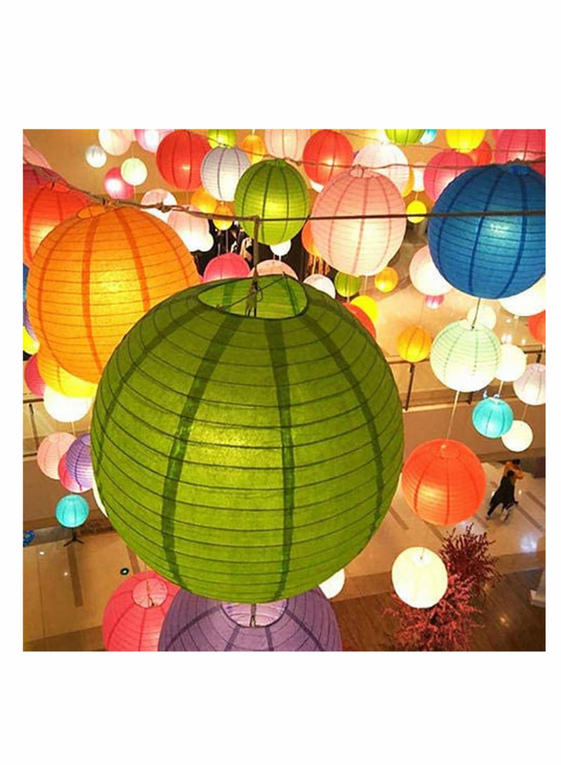 10Pcs Black Paper Lanterns Decorative Chinese/Japanese Hanging Round Foldable Lantern for Birthday Wedding  Bridal Shower Home Decor Party (Size of 4” 6” 8” 10”)